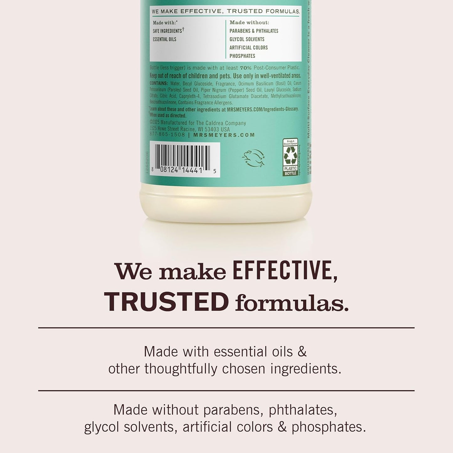 Mrs. Meyer's 미세스 마이어스 다목적 세정제 - 바질 - 473mL (16 fl oz) × 3개