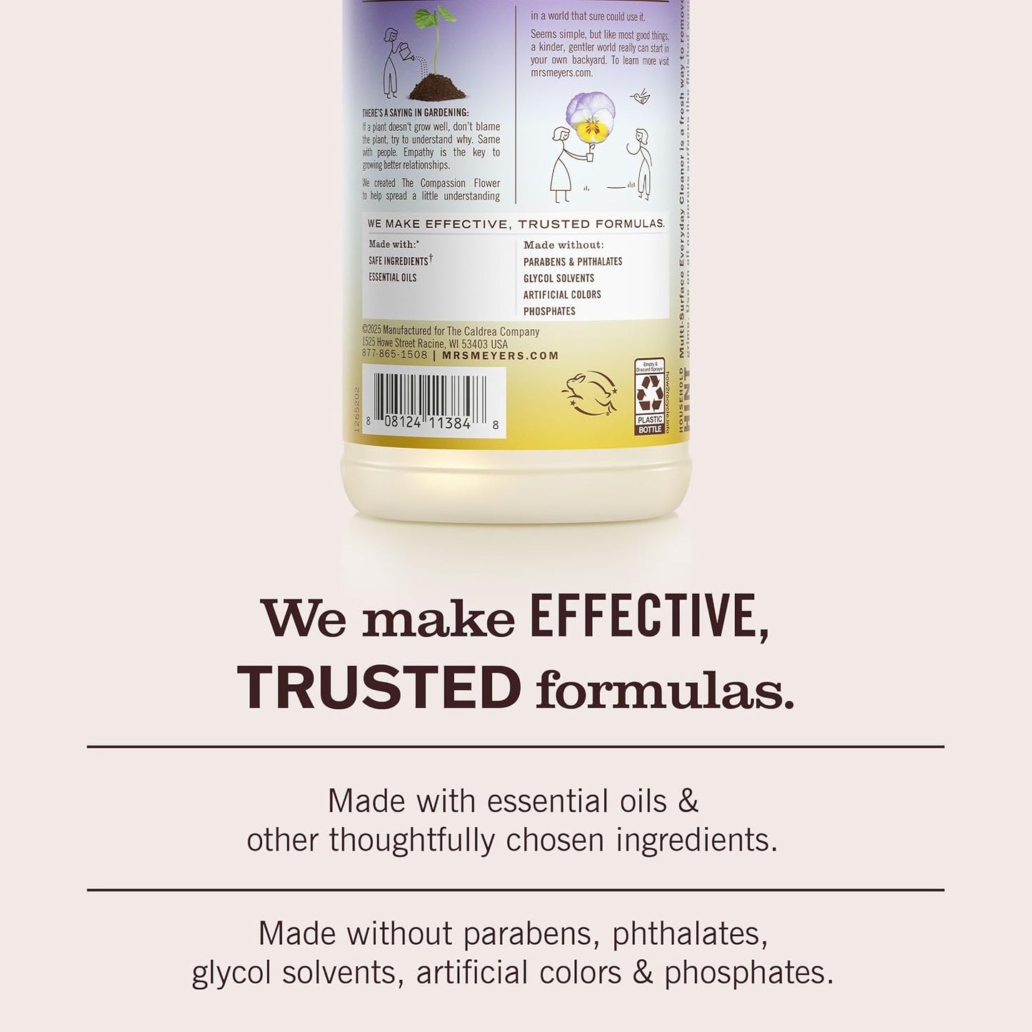 Mrs. Meyer's 미세스 마이어스 다목적 세정제 - 컴패션 플라워 - 473mL (16 fl oz) × 3개