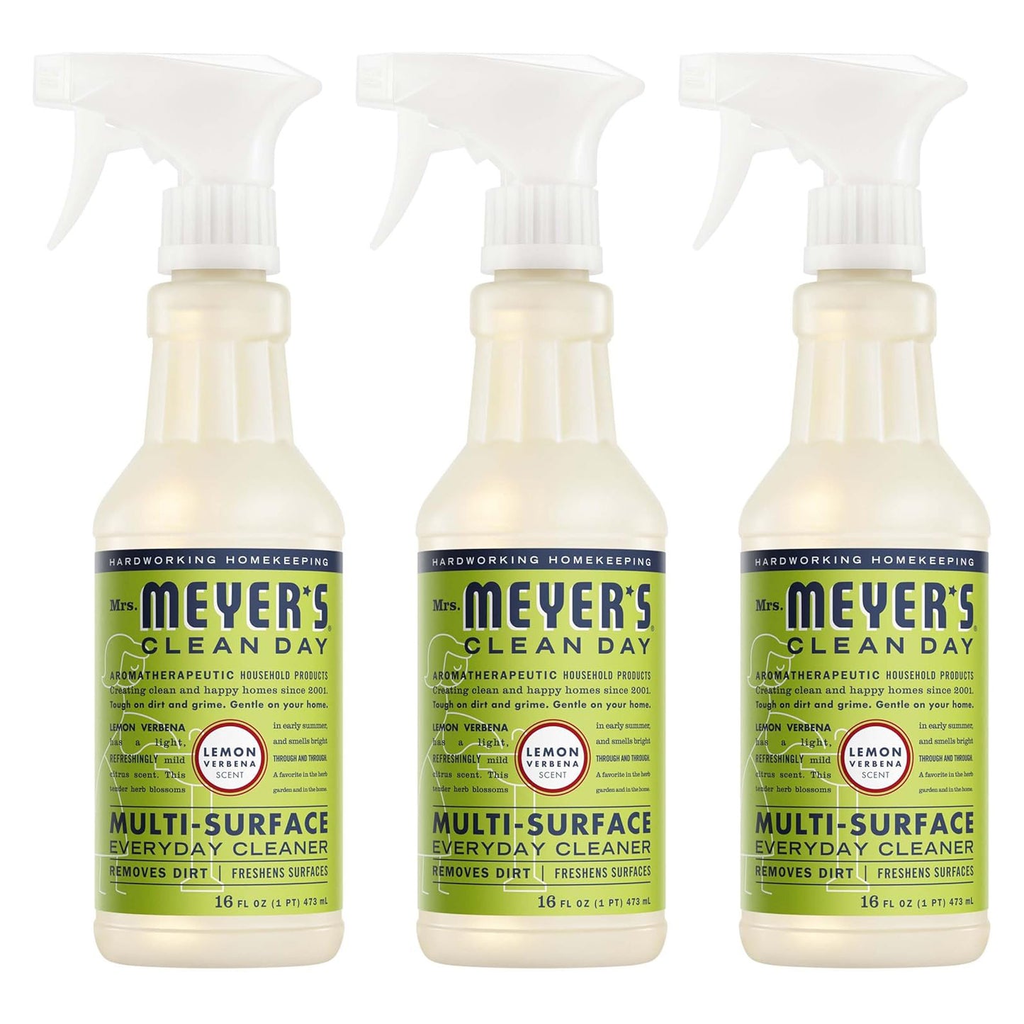 Mrs. Meyer's 미세스 마이어스 다목적 세정제 - 레몬 버베나 - 473mL (16 fl oz) × 3개