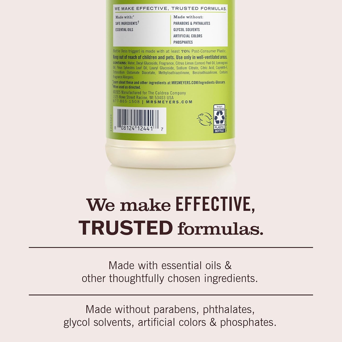 Mrs. Meyer's 미세스 마이어스 다목적 세정제 - 레몬 버베나 - 473mL (16 fl oz) × 3개