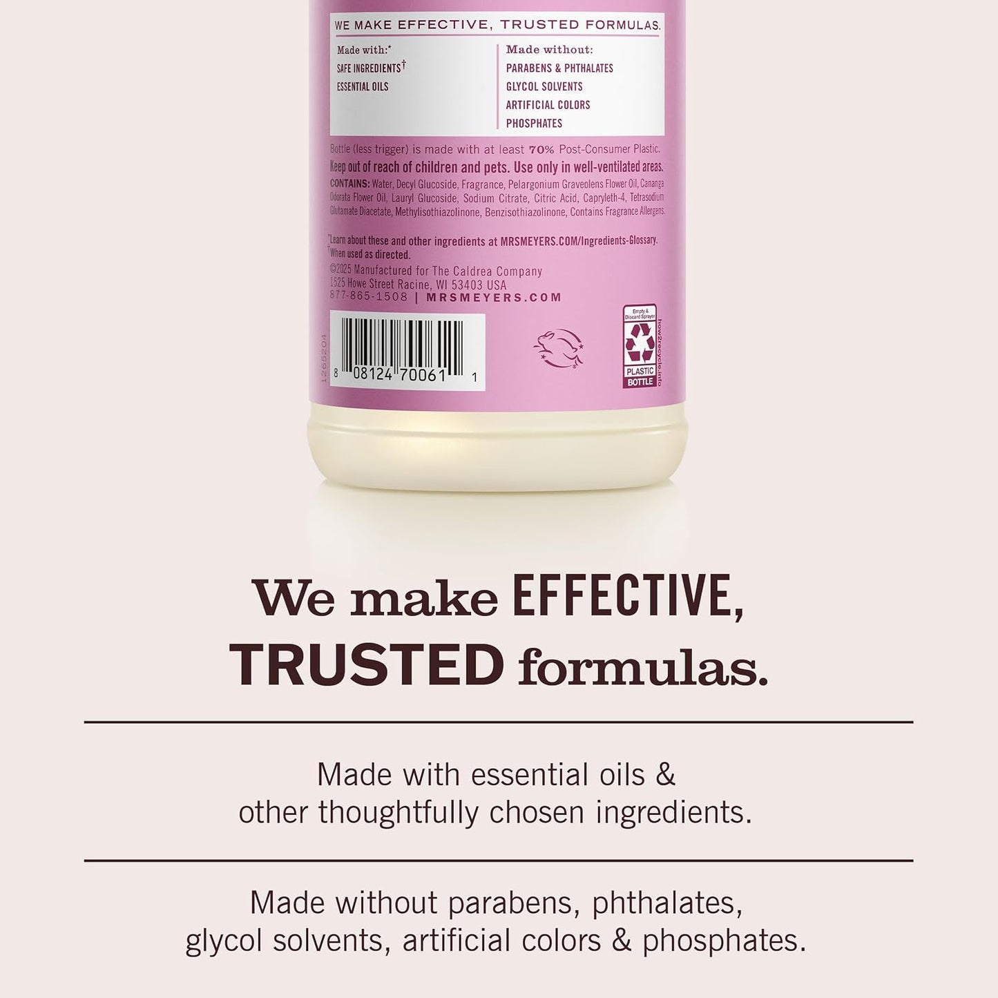 Mrs. Meyer's 미세스 마이어스 다목적 세정제 - 피오니 - 473mL (16 fl oz) × 3개