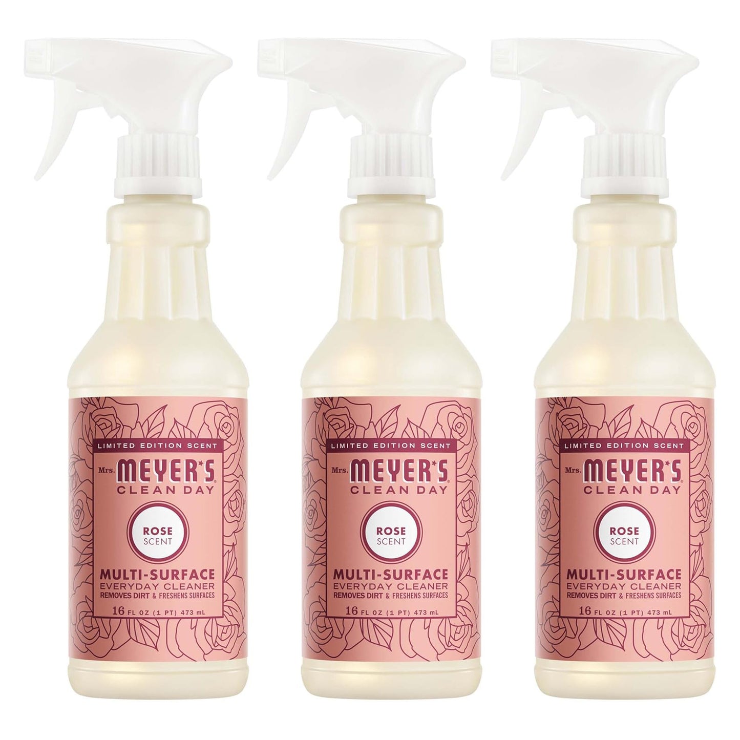 Mrs. Meyer's 미세스 마이어스 다목적 세정제 - 로즈 - 473mL (16 fl oz) × 3개