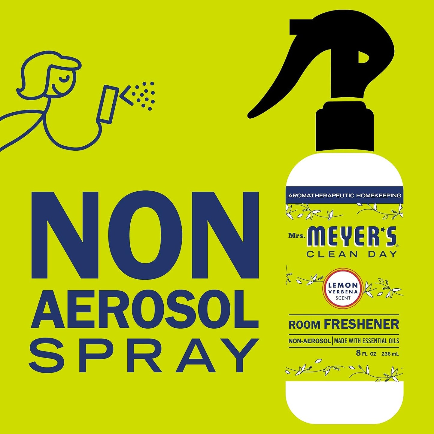 Mrs. Meyer's Air Freshener - Lemon Verbena - 8 fl oz (237mL) × 2 Bottles