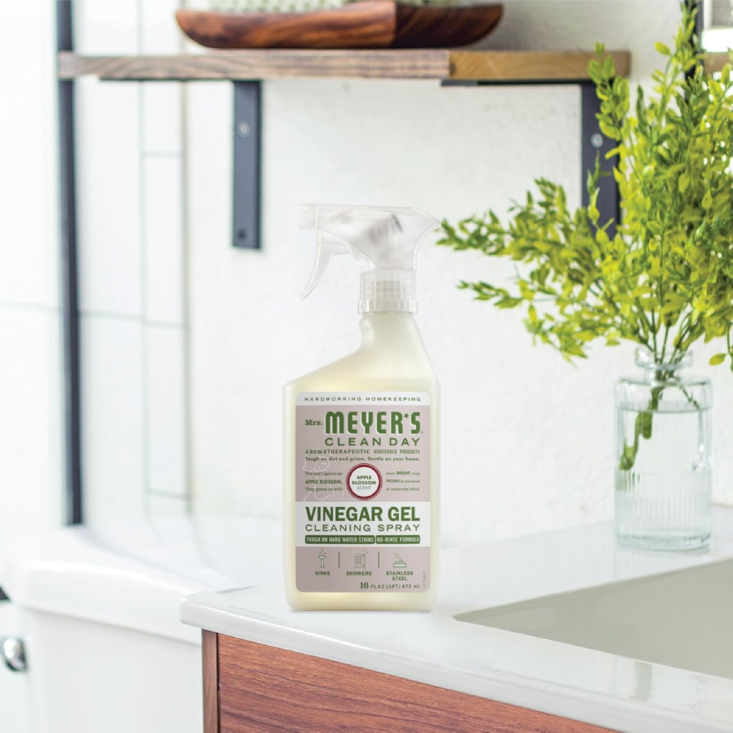 Mrs. Meyer's Clean Day Vinegar Gel Cleaning Spray - Apple Blossom - 16 fl oz (473mL) × 2 Bottles