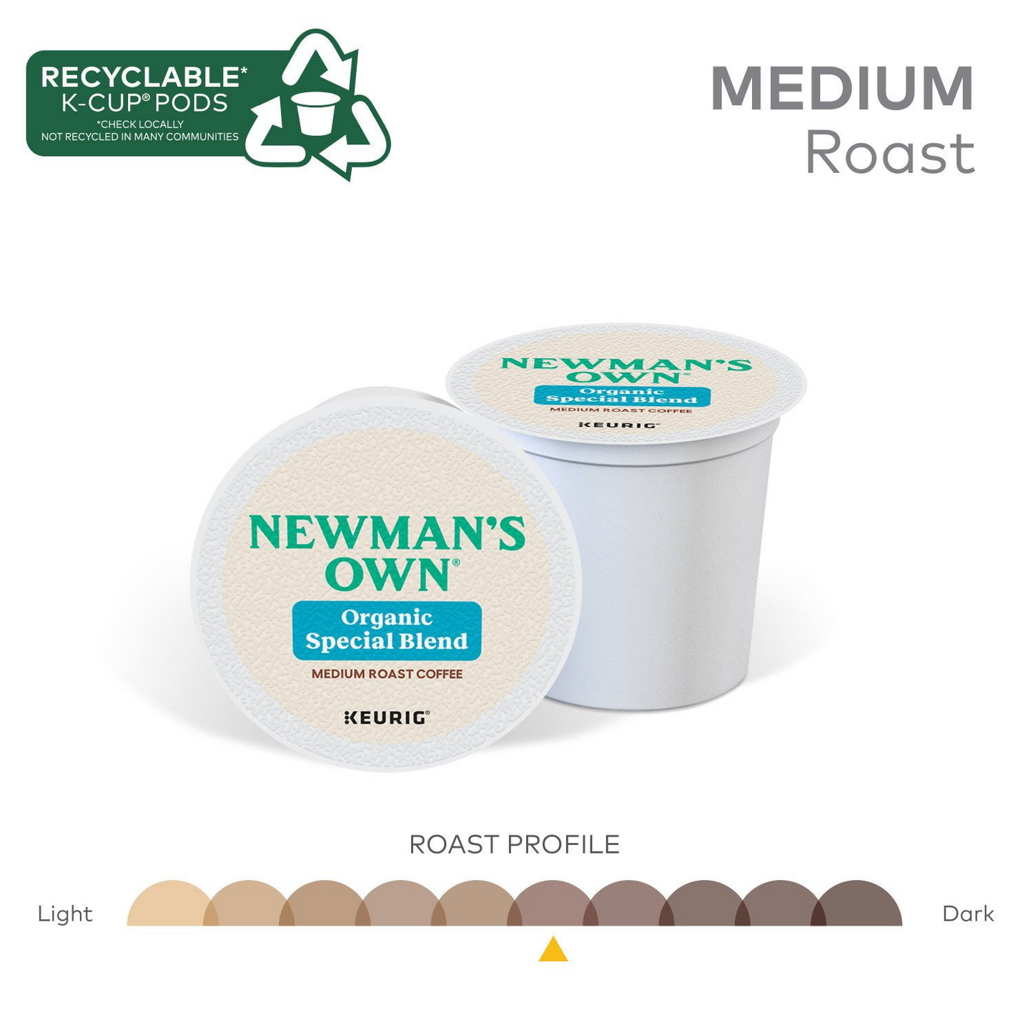 Newman's Own 뉴먼스 오운 유기농 스페셜 블렌드 미디엄 로스트 팟 (K-컵) - 80개입