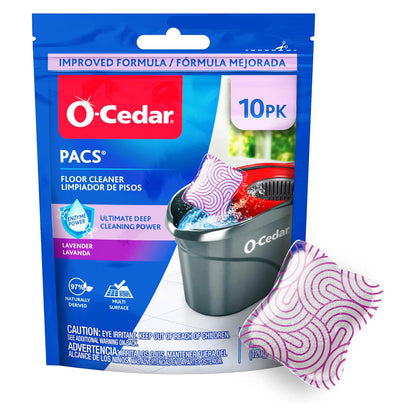 O-Cedar Pacs Hard Floor Cleaner - Lavender - 10 Pacs