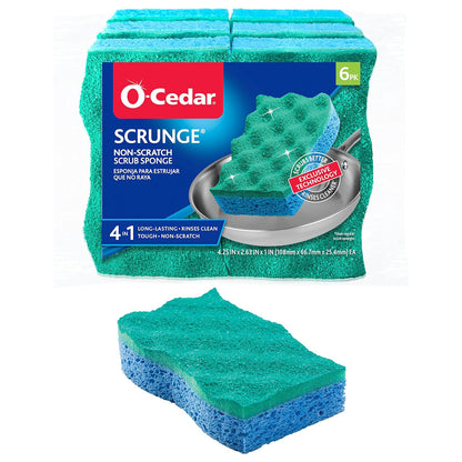 O-Cedar Scrunge Multi-Use Scrub Sponge - 6 Sponges