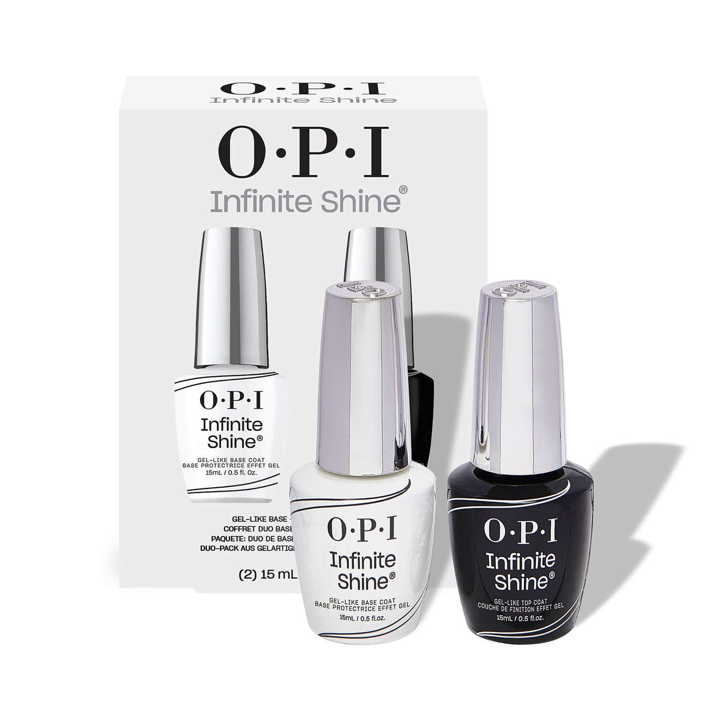 OPI Infinite Shine Duo Pack — Base Coat + Gloss Top Coat Set (2 × 15 mL, IS-DUO)