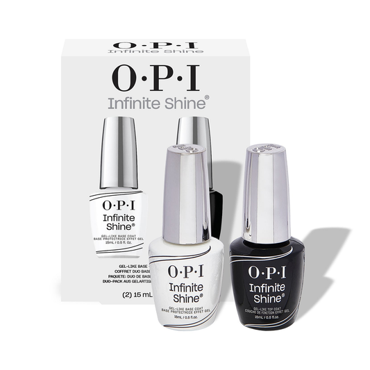 OPI 오피아이 인피니트 샤인 듀오 팩 — 베이스 코트 + 글로스 탑 코트 세트 (2 × 15mL, IS-DUO)