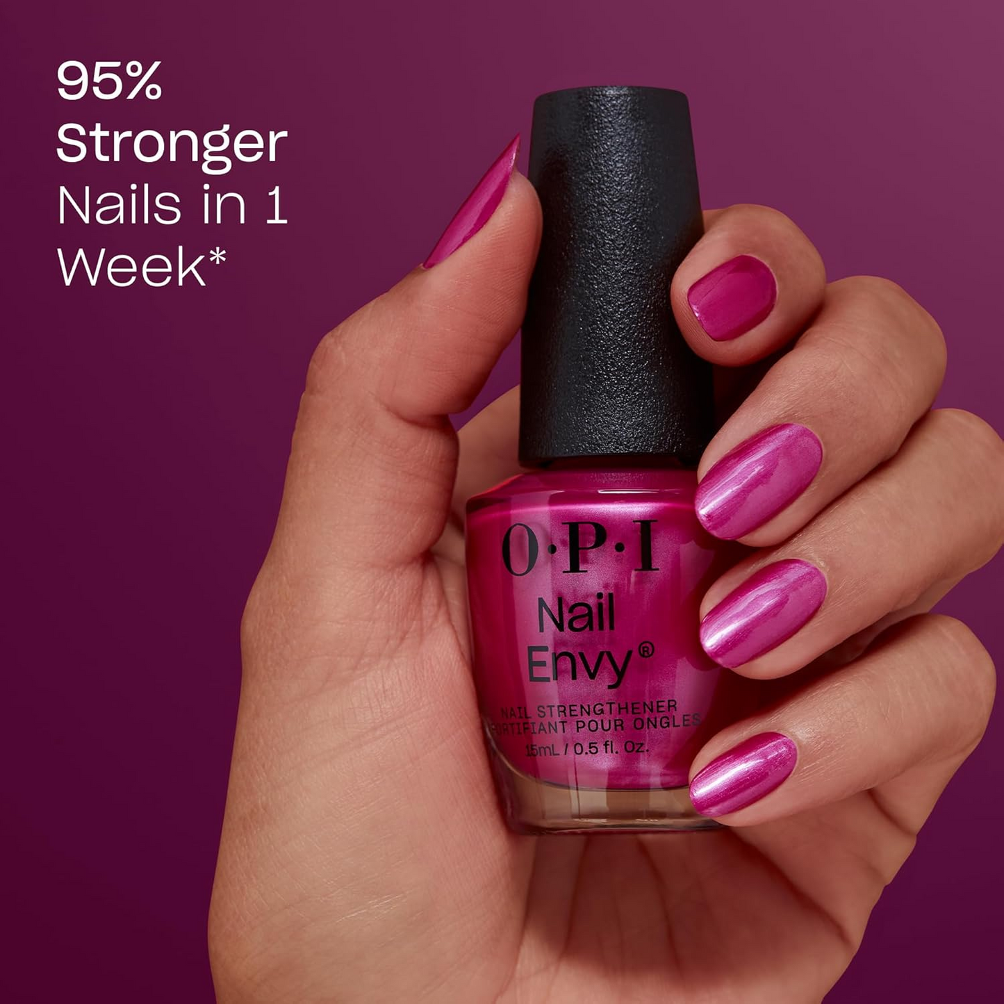 OPI 오피아이 네일 엔비 파워풀 핑크 손톱영양제 — 미디엄 핑크 강화 트리트먼트 (15mL, NT229)