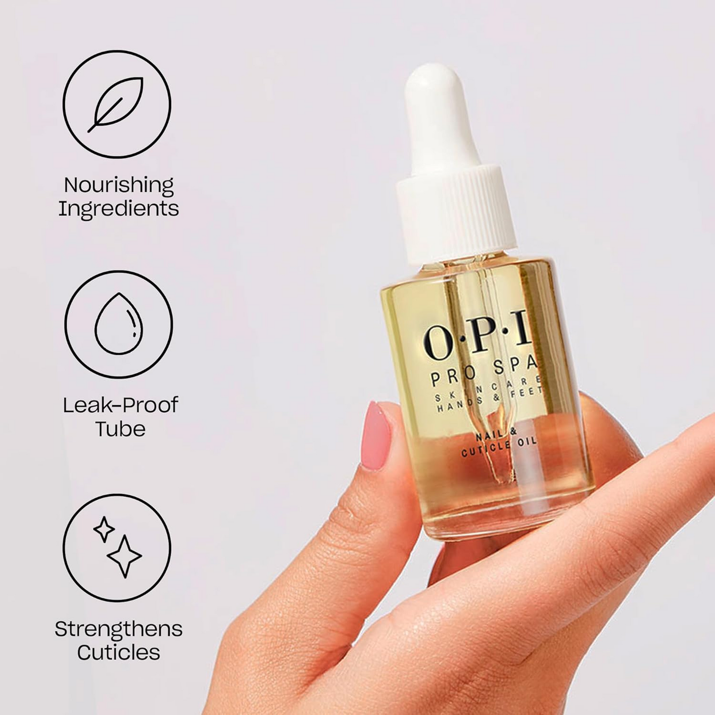OPI 오피아이 프로스파 네일 & 큐티클 오일 — 매일 큐티클 케어용 드롭퍼 보틀 (14.8mL, AS201)