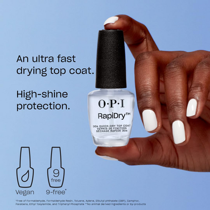 OPI 오피아이 래피드라이 탑 코트 — 60초 빠른 건조 마감 (15mL, NTT74)