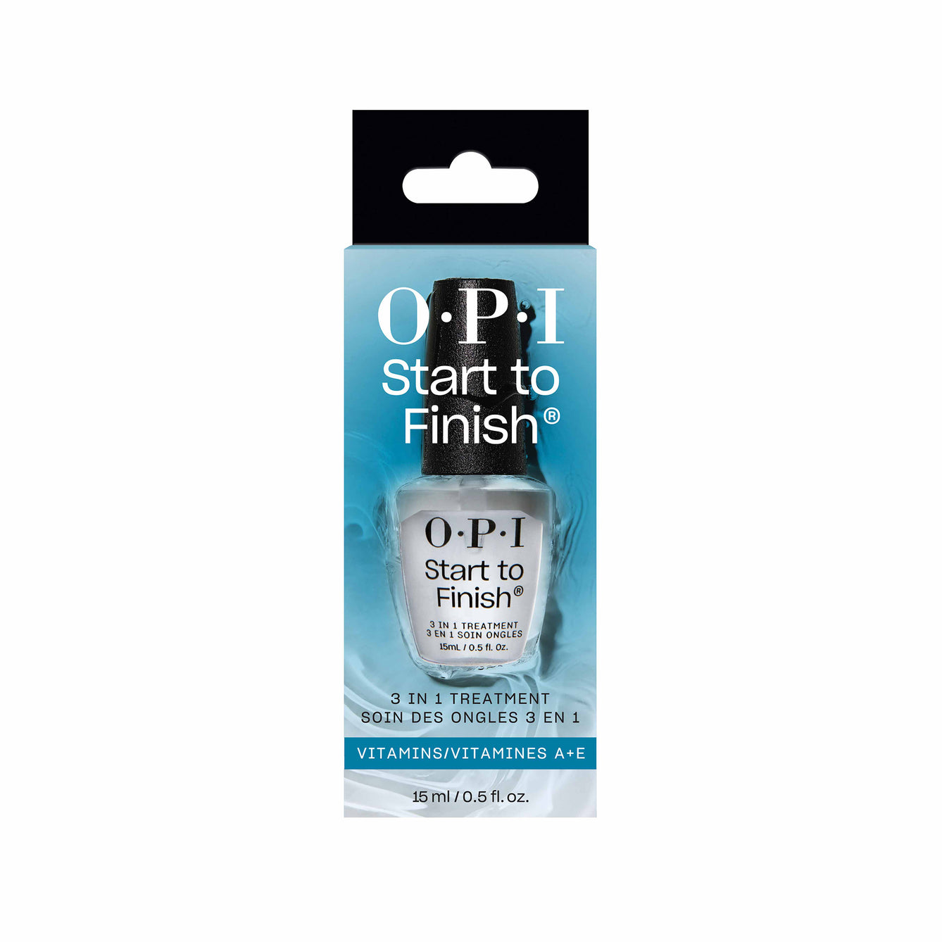 OPI 오피아이 스타트 투 피니시 3-in-1 트리트먼트 — 베이스 코트 + 강화제 + 탑 코트 (15mL, NTT71)