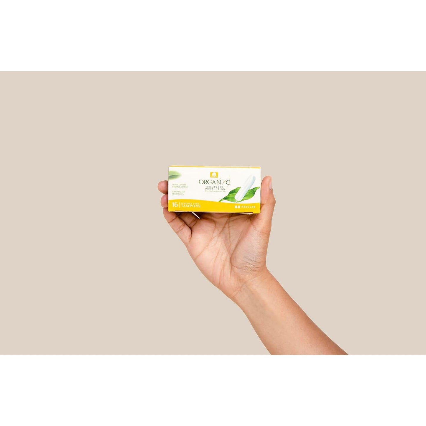 Organyc Certified Organic Cotton Tampons - Regular Absorbency - No Applicator - 16 Count