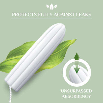 Organyc Certified Organic Cotton Tampons - Super Absorbency - No Applicator - 16 Count