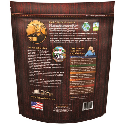 Pablo's Pride Guatemala Medium-Dark Roast Whole Bean Coffee - 32 oz (907g)