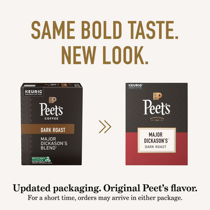 Peet's Coffee Major Dickason's Blend Dark Roast Pods (K-Cup) - 75 ct