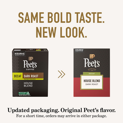 Peet's 피츠 디카페인 하우스 블렌드 다크 로스트 팟 (K-컵) - 75개입