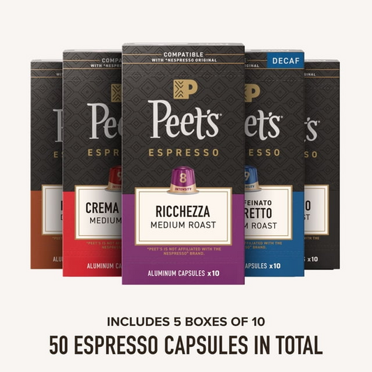 Peet's Coffee Variety Capsules (Nespresso Original) - 50 ct