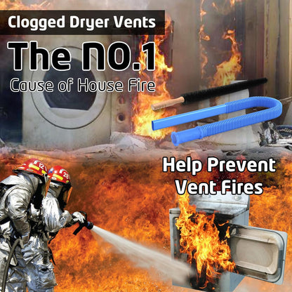 PetOde Dryer Vent Cleaner Kit - Vacuum Hose Attachment & Brush - 2 Pieces