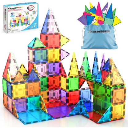 PicassoTiles 피카소타일 100피스 자석 빌딩 타일 세트