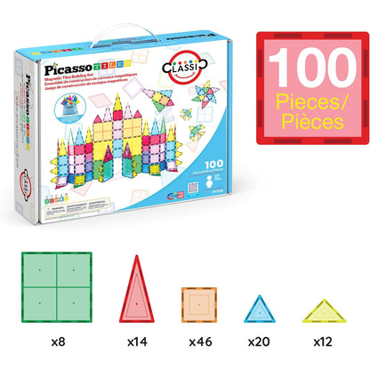 PicassoTiles 피카소타일 100피스 자석 빌딩 타일 세트