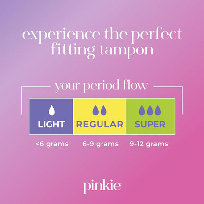 Pinkie Organic Tampons - Regular & Super - Slim Applicator - 36 Count