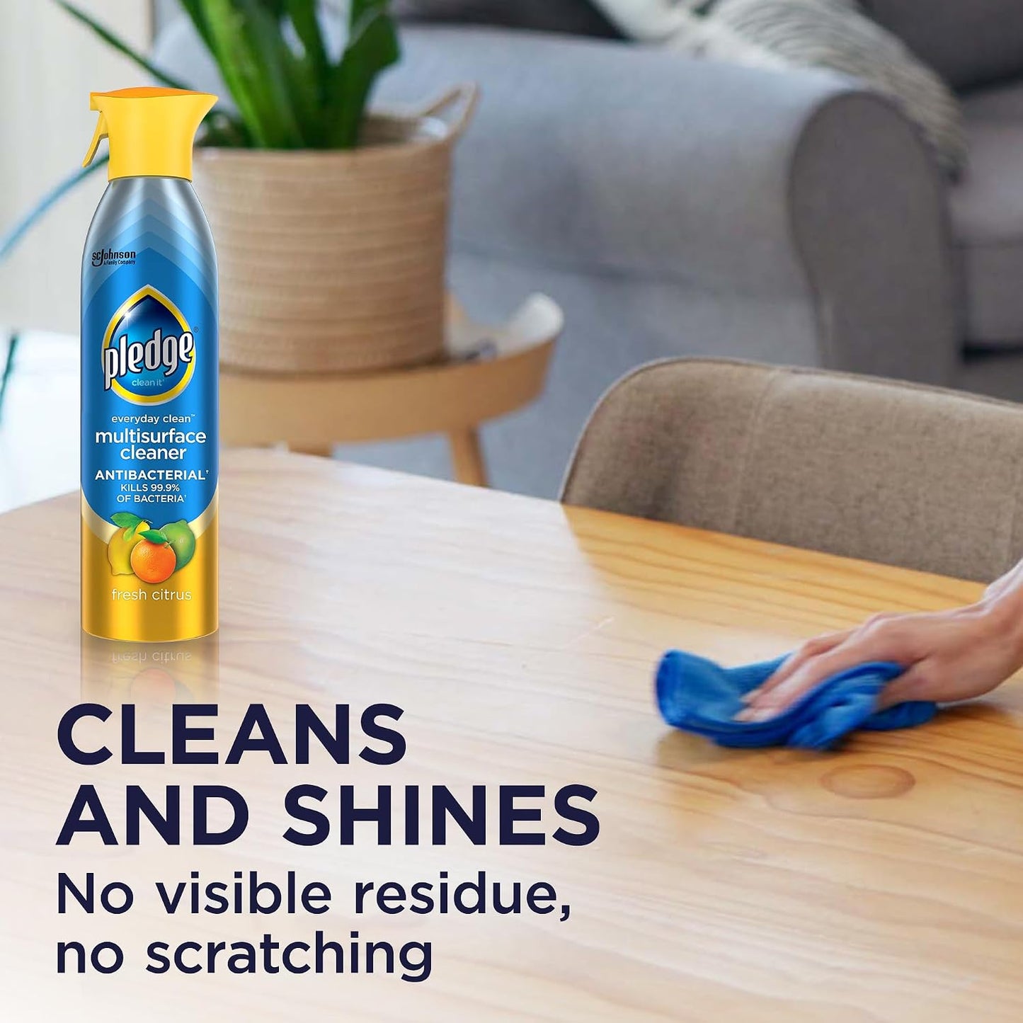 Pledge Antibacterial Multisurface Cleaner Spray - Citrus - 9.7 fl oz (287mL) × 3 Bottles