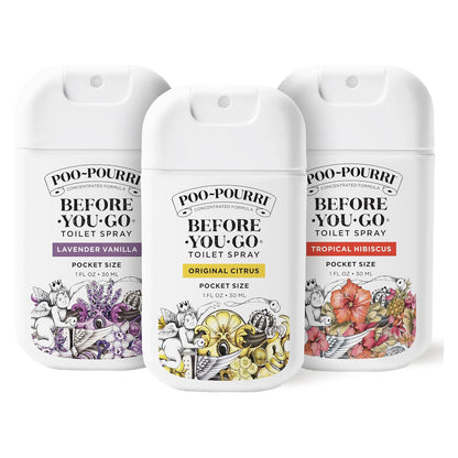 Poo-Pourri Before-You-Go Pocket Toilet Spray - Spring Variety - 1 fl oz (30mL) × 3 Bottles