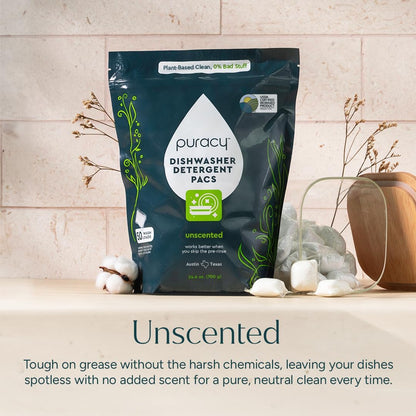 Puracy Dishwasher Pods - Free & Clear - 50 Pods