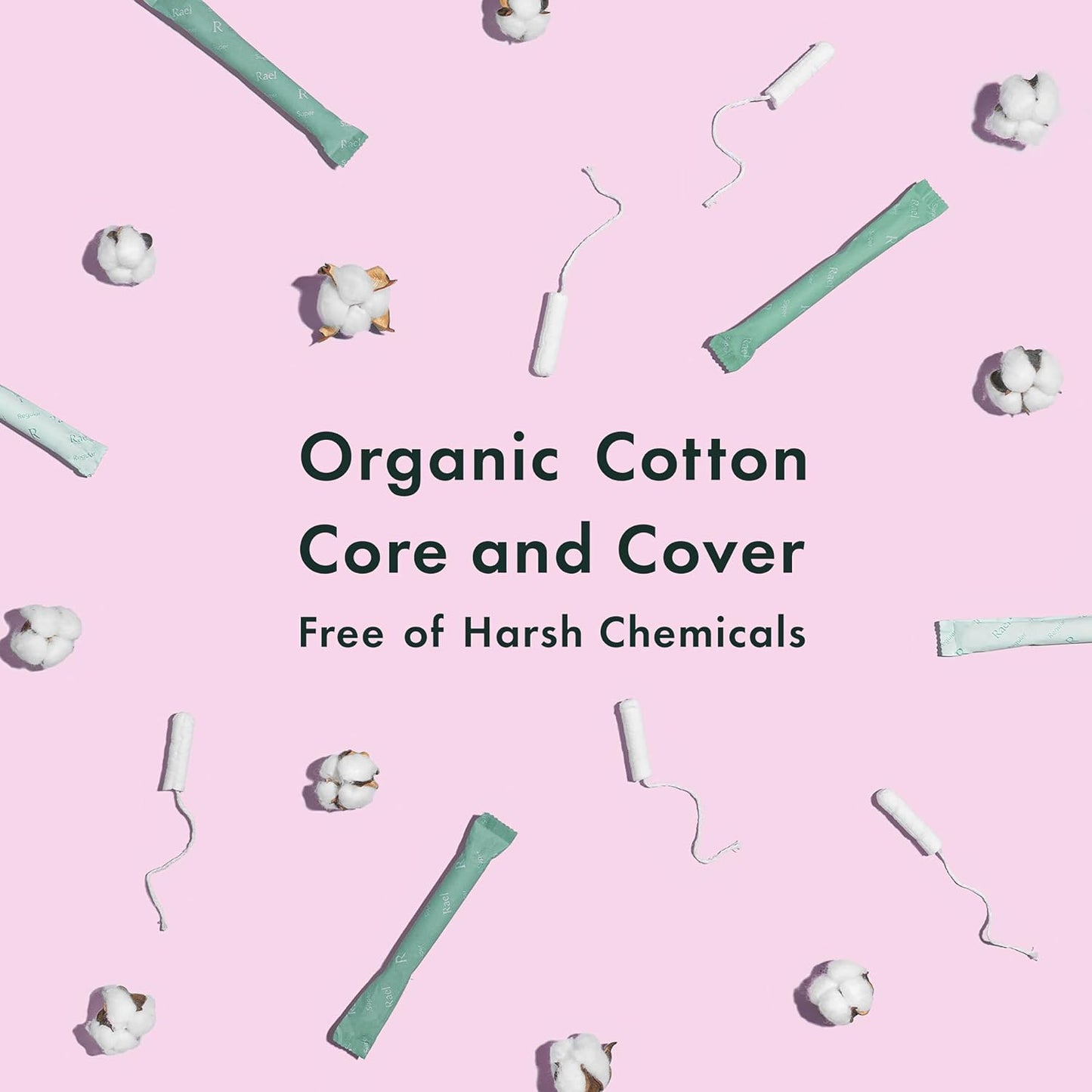 Rael Organic Cotton Core Tampons - Regular & Super - Cardboard Applicator - 36 Count