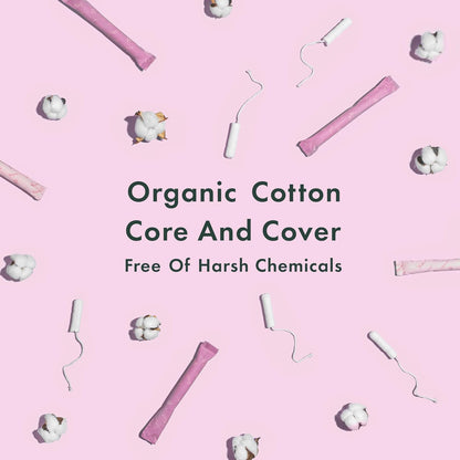 Rael Organic Cotton Core Tampons - Regular Absorbency - Compact Applicator - 36 Count