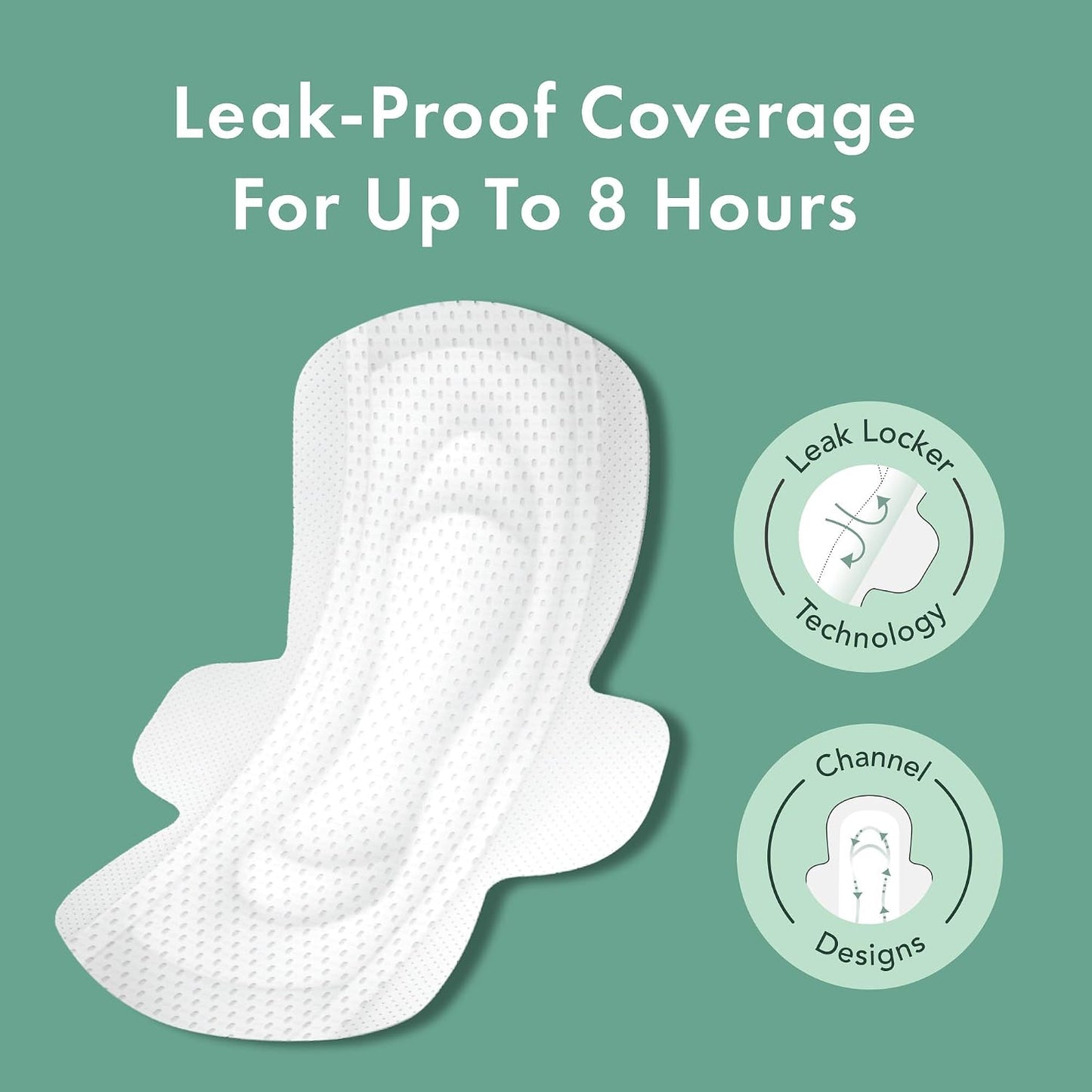 Rael Organic Cotton Cover Pads with Wings - Regular - Unscented - 56 Count