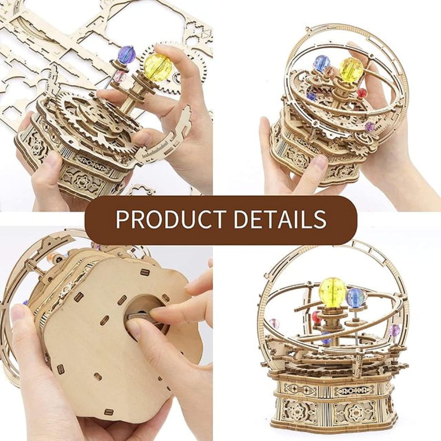 Robotime 로보타임 ROKR 메커니컬 뮤직 박스 스타리 나이트 3D 원목 퍼즐 수동 크랭크 뮤직 무브먼트 성인 공예