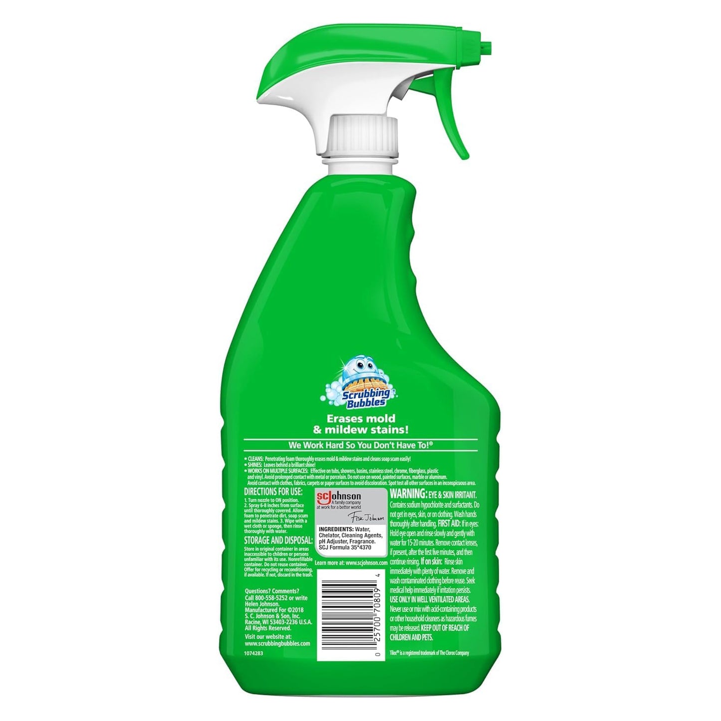 Scrubbing Bubbles 스크러빙 버블스 폼 표백 욕실·샤워 클리너 - 946mL (32 fl oz)