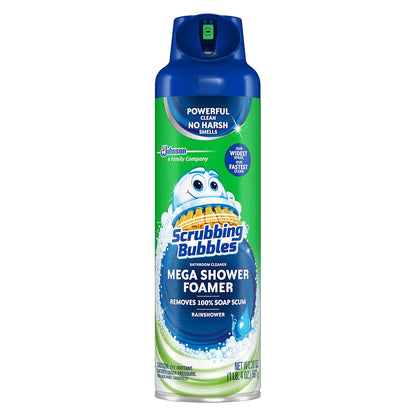 Scrubbing Bubbles 스크러빙 버블스 메가 욕실·샤워 포머 에어로졸 - 레인샤워 - 591mL (20 fl oz) × 2개