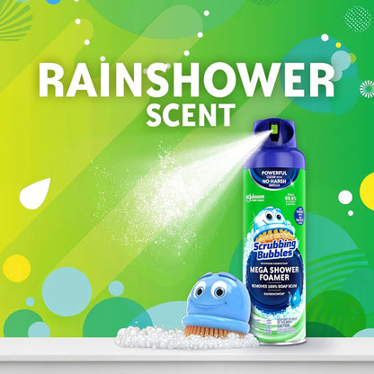 Scrubbing Bubbles 스크러빙 버블스 메가 욕실·샤워 포머 에어로졸 - 레인샤워 - 591mL (20 fl oz) × 2개
