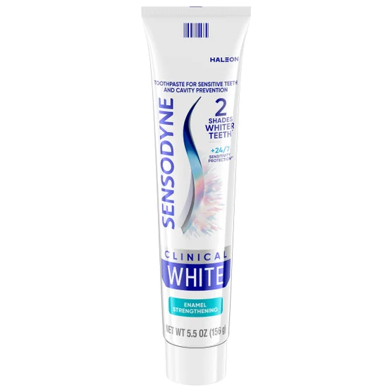 Sensodyne 센소다인 클리니컬 화이트 에나멜 강화 치약 3팩 2단계 더 화이트·24/7 시린이 보호 (3 × 5.5oz)