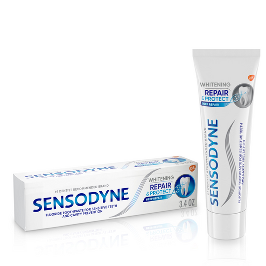Sensodyne 센소다인 리페어 앤 프로텍트 화이트닝 시린이용 치약 딥 리페어·불화제일주석 (3.4 oz / 96.4g)