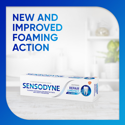 Sensodyne 센소다인 리페어 앤 프로텍트 화이트닝 시린이용 치약 딥 리페어·불화제일주석 (3.4 oz / 96.4g)