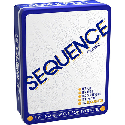 Sequence in a Tin — Five-in-a-Row Family Board Game