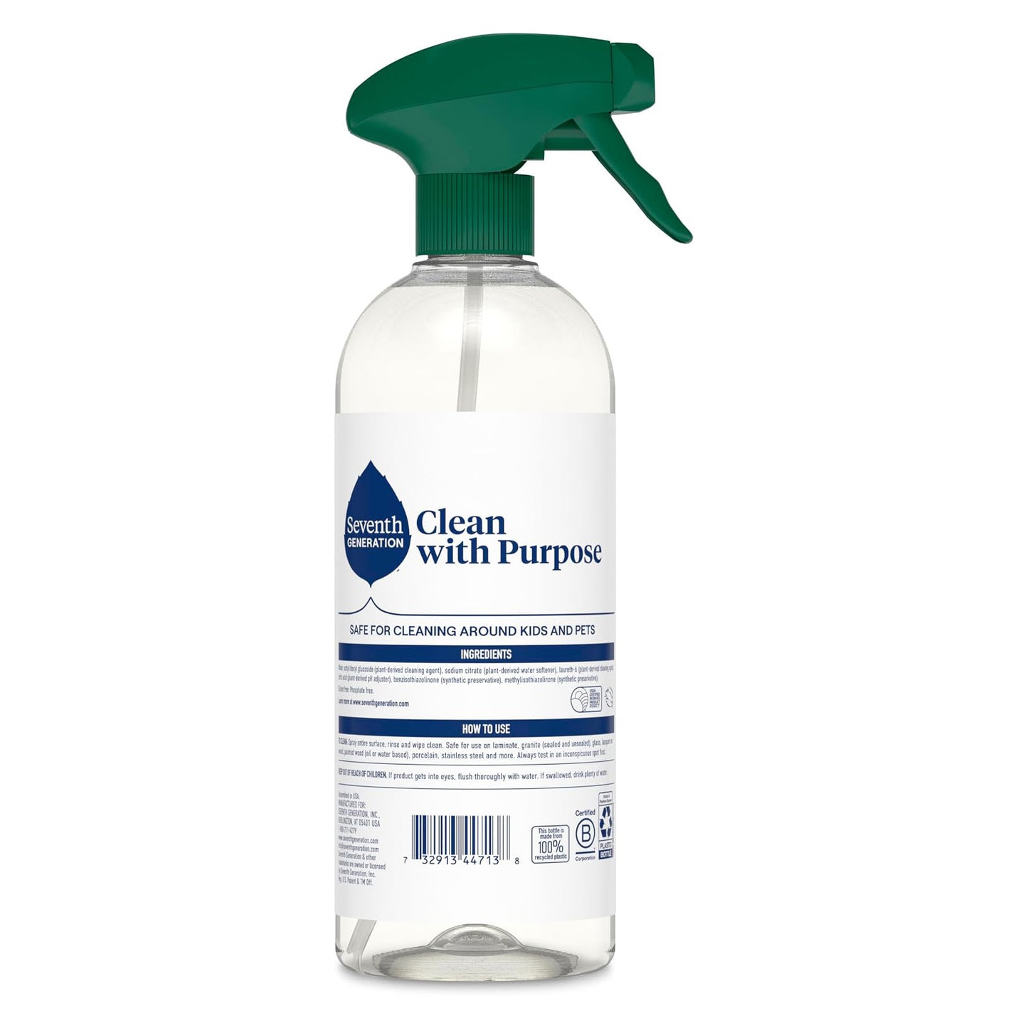 Seventh Generation 세븐스 제너레이션 다목적 세정제 - 프리&클리어 - 680mL (23 fl oz) × 4개