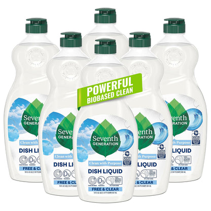 Seventh Generation 세븐스 제너레이션 주방세제 - 프리&클리어 - 562mL (19 fl oz) × 6개