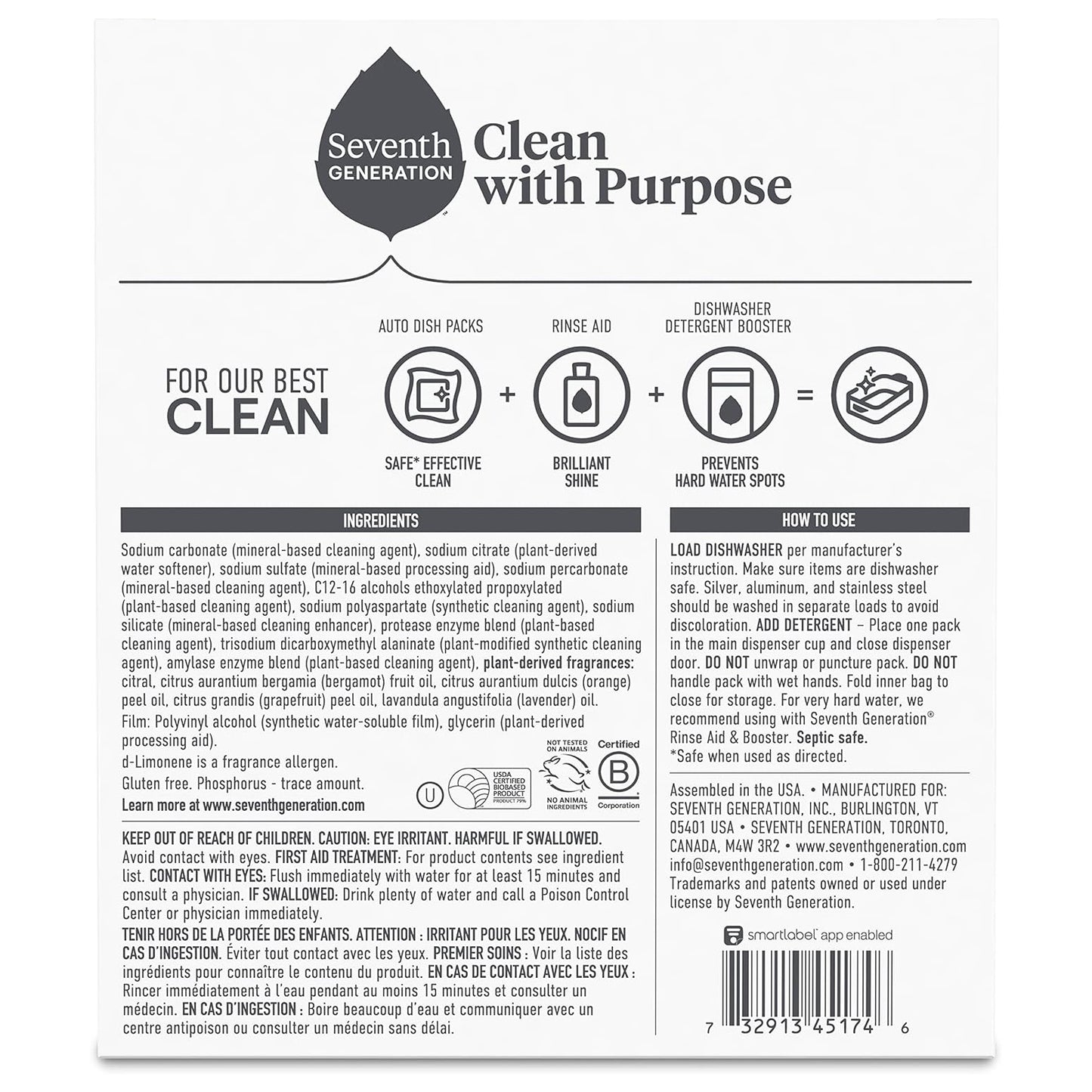 Seventh Generation Power Plus Dishwasher Detergent Packs Fresh Citrus - 40 Count