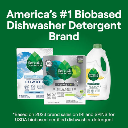Seventh Generation Power Plus Dishwasher Detergent Packs Fresh Citrus - 40 Count