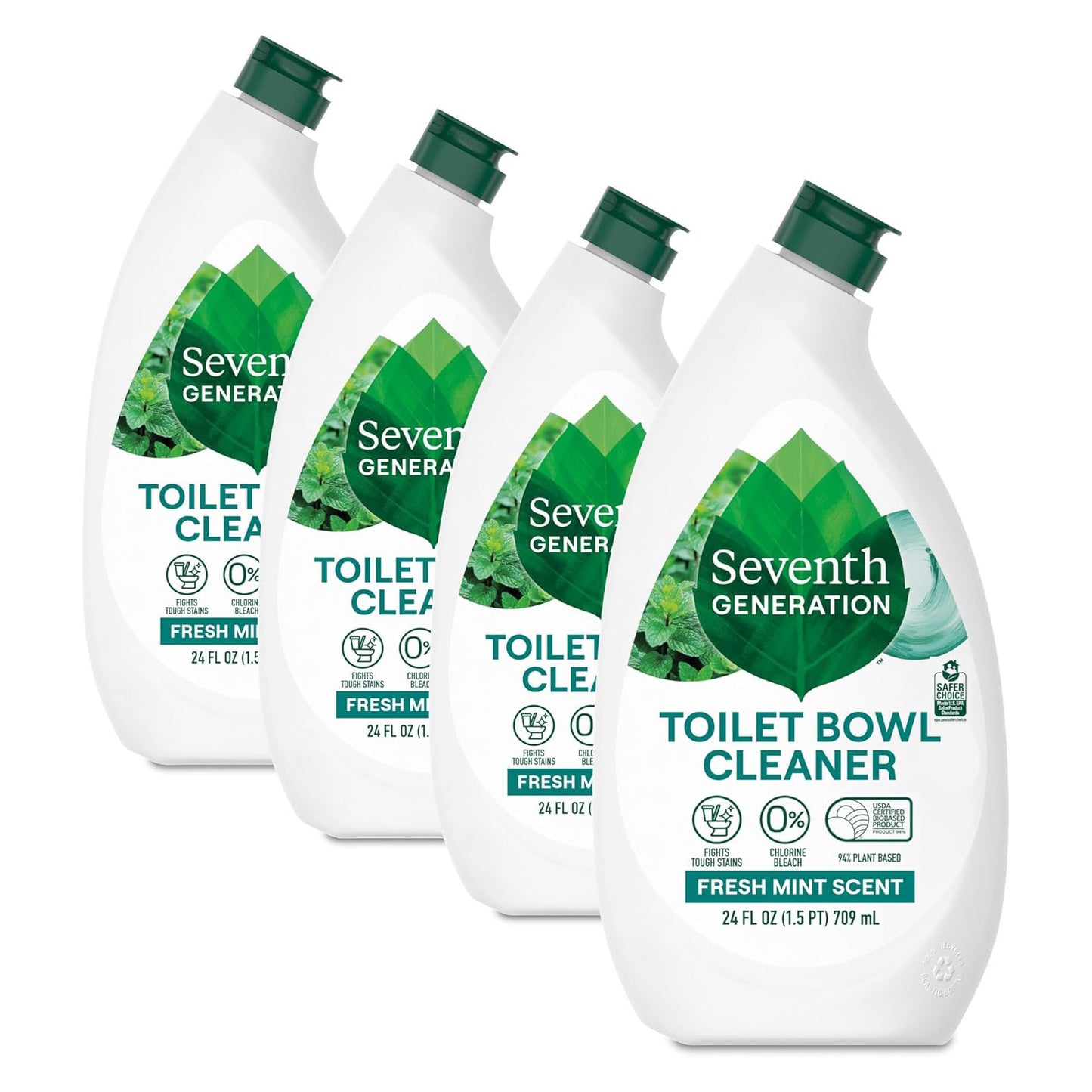 Seventh Generation 세븐스 제너레이션 변기 세정제 - 프레시 민트 - 710mL (24 fl oz) × 4개