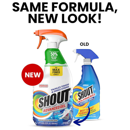 SHOUT Dried-in and Tough Stains Spray - 22 fl oz (651mL) × 3 Bottles