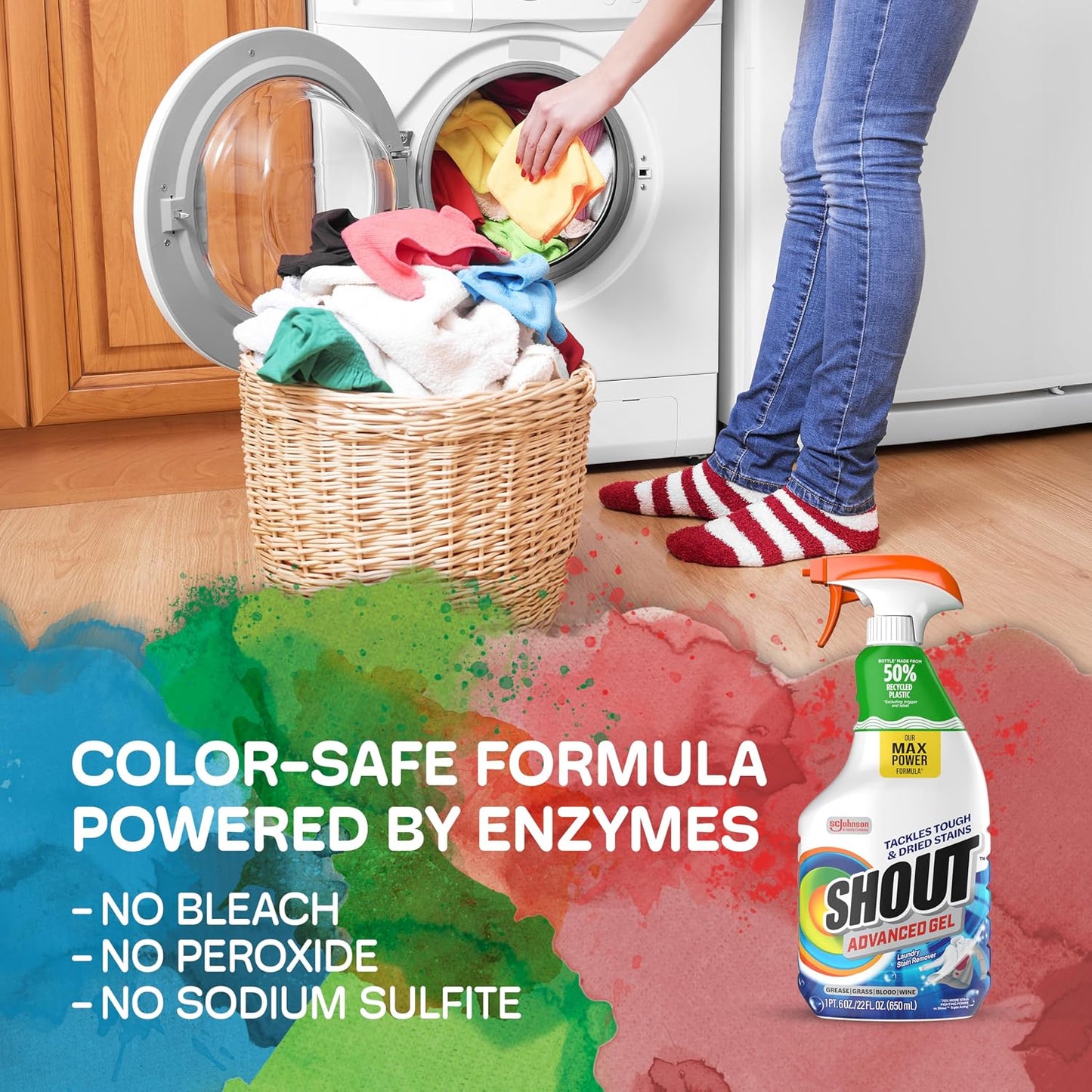 SHOUT Dried-in and Tough Stains Spray - 22 fl oz (651mL) × 3 Bottles