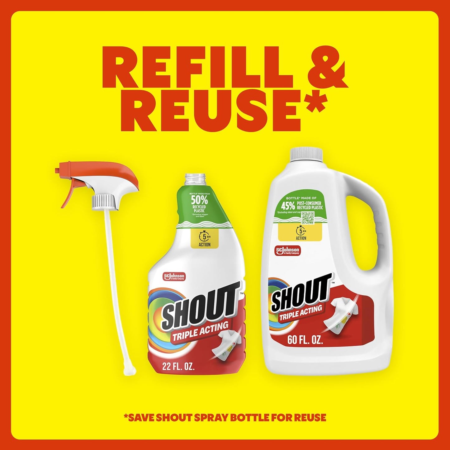 SHOUT 샤우트 얼룩 제거제 - 1774mL (60 fl oz)