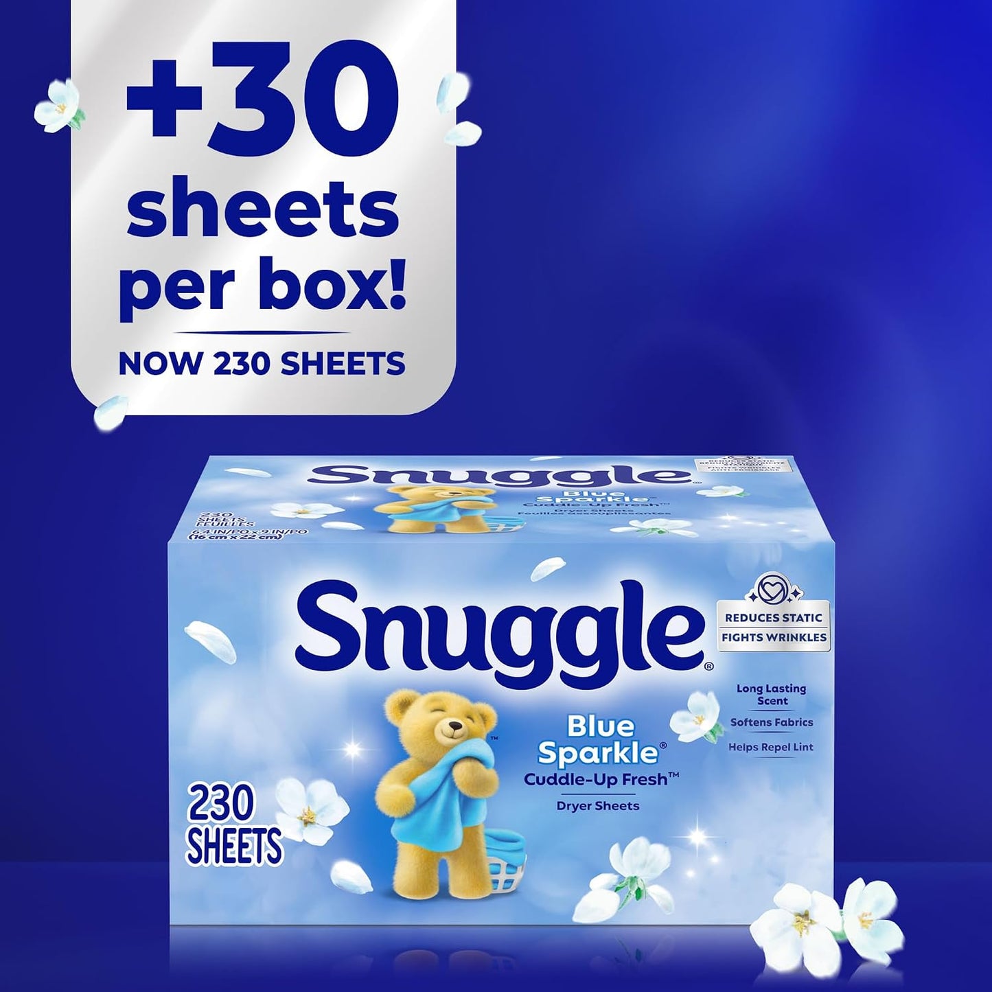 Snuggle Dryer Sheets - Blue Sparkle - 230 Sheets